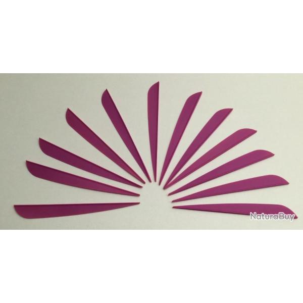 Lot de 12 plumes plastiques (vanes) AAE Elite Plastifletch EP50 4,75 pouces (12.06cm) Violet