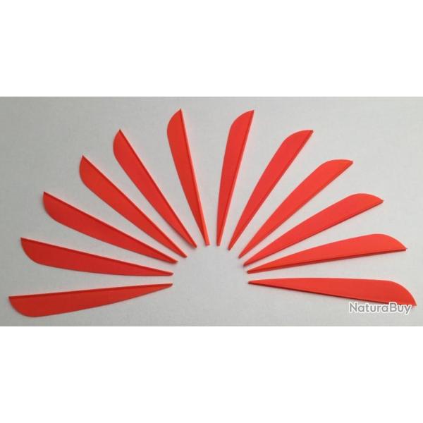Lot de 12 plumes plastiques (vanes) AAE Elite Plastifletch EP40 3.8 pouces (9.65cm) Orange Fire