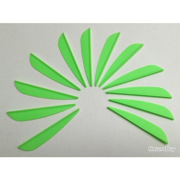 Lot de 12 plumes plastiques (vanes) AAE Elite Plastifletch EP23 2.3 pouces (5.84cm) Vert