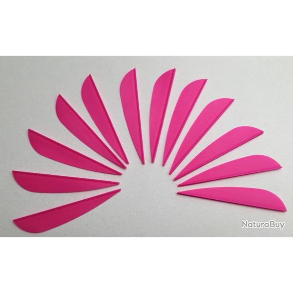 Lot de 12 plumes plastiques (vanes) AAE Elite Plastifletch EP26 2.7 pouces (6.85cm) Rose