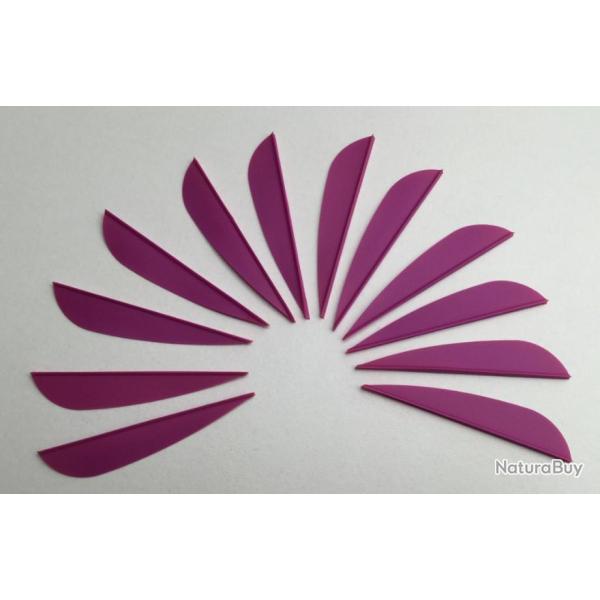 Lot de 12 plumes plastiques (vanes) AAE Elite Plastifletch EP26 2.7 pouces (6.85cm) Violet