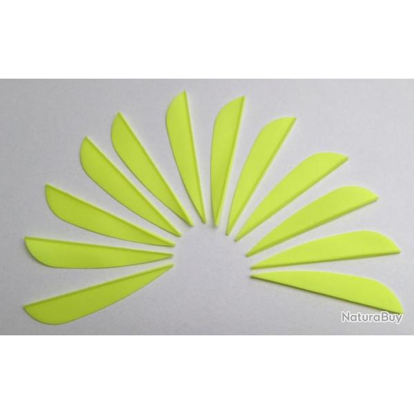 Lot de 12 plumes plastiques (vanes) AAE Elite Plastifletch EP26 2.7 pouces (6.85cm) Jaune