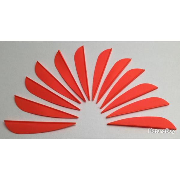 Lot de 12 plumes plastiques (vanes) AAE Elite Plastifletch EP26 2.7 pouces (6.85cm) Orange Fire