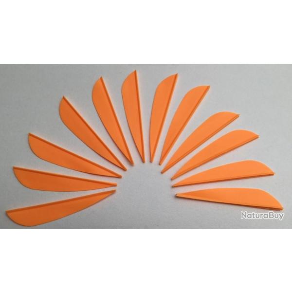 Lot de 12 plumes plastiques (vanes) AAE Elite Plastifletch EP26 2.7 pouces (6.85cm) Orange Gold