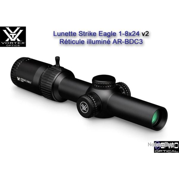 Lunette VORTEX Strike Eagle 1-8x24 Gen II - R�ticule AR-BDC3