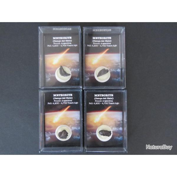 Boite vitrine Meteorite Campo del Cielo de Santiago estero en Argentine 1 cm