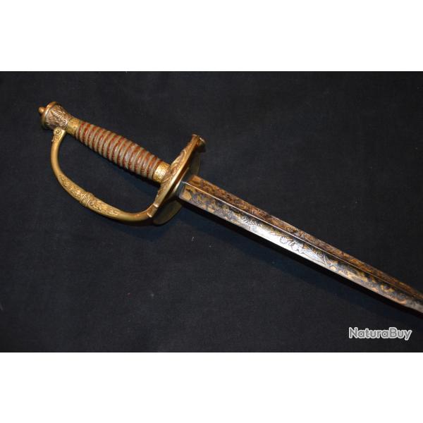 EPEE OFFICIER SUPERIEUR LAME COLICHEMARDE SIGNEE LEPAGE ARQUEBUSIER DU ROI (LOUIS PHILIPPE)-1830/48