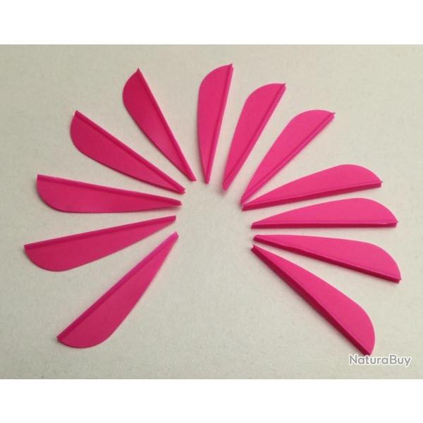 Lot de 12 plumes plastiques (vanes) AAE Elite Plastifletch EP16 1.75 pouces (4.44cm) Rose