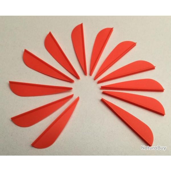 Lot de 12 plumes plastiques (vanes) AAE Elite Plastifletch EP16 1.75 pouces (4.44cm) Orange