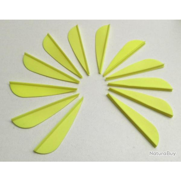 Lot de 12 plumes plastiques (vanes) AAE Elite Plastifletch EP16 1.75 pouces (4.44cm) Jaune