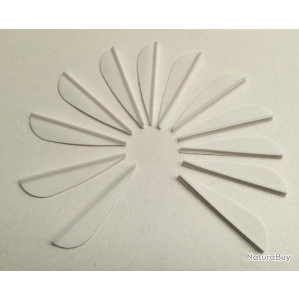 Lot de 12 plumes plastiques (vanes) AAE Elite Plastifletch EP16 1.75 pouces (4.44cm) Blanc