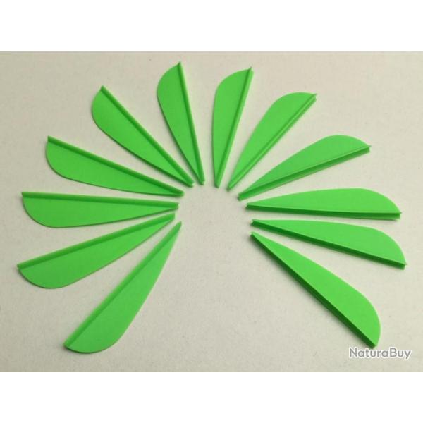 Lot de 12 plumes plastiques (vanes) AAE Elite Plastifletch EP16 1.75 pouces (4.44cm) Vert