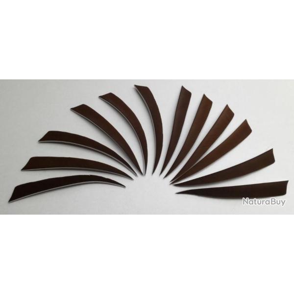 Lot de 12 Plumes Naturelles Shield 5 pouces Marron Fonc�