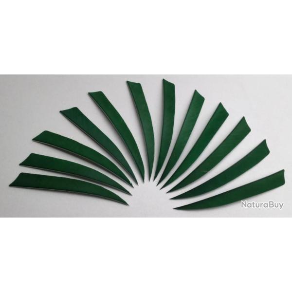 Lot de 12 Plumes Naturelles Shield 5 pouces Vert