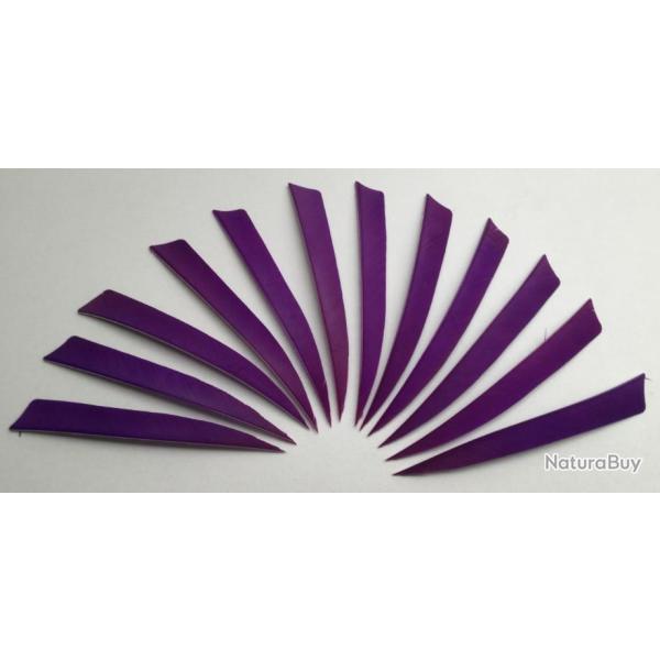 Lot de 12 Plumes Naturelles Shield 5 pouces Violet