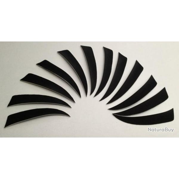 Lot de 12 Plumes Naturelles Shield 4 pouces Noire