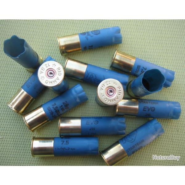 lot  de  100  Douilles  �  recharger  cal  12/70   culots  de  25 mm  tir�es  1  fois .