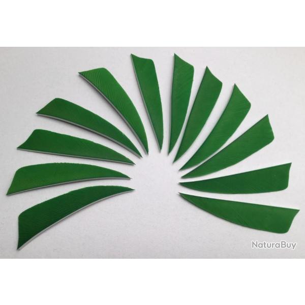Lot de 12 Plumes Naturelles Shield 3 pouces Vert