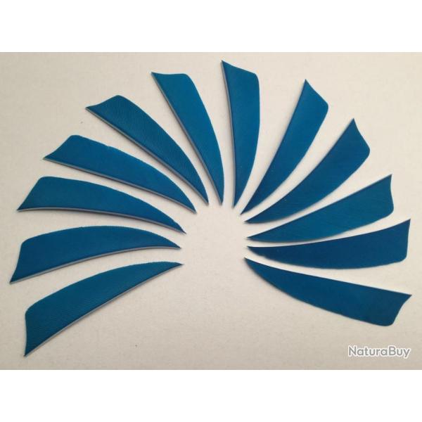 Lot de 12 Plumes Naturelles Shield 3 pouces Bleu