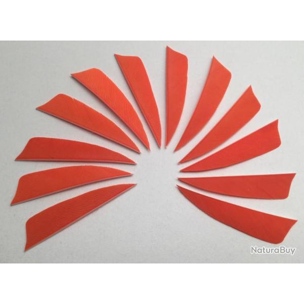 Lot de 12 Plumes Naturelles Shield 3 pouces Orange