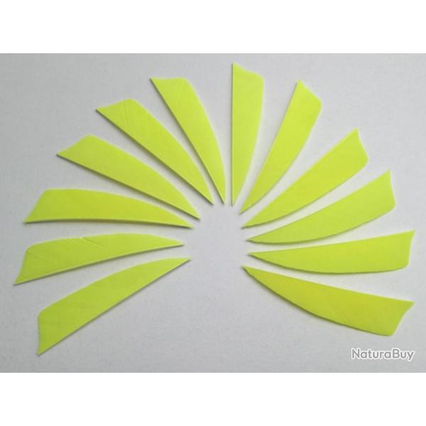Lot de 12 Plumes Naturelles Shield 3 pouces Jaune