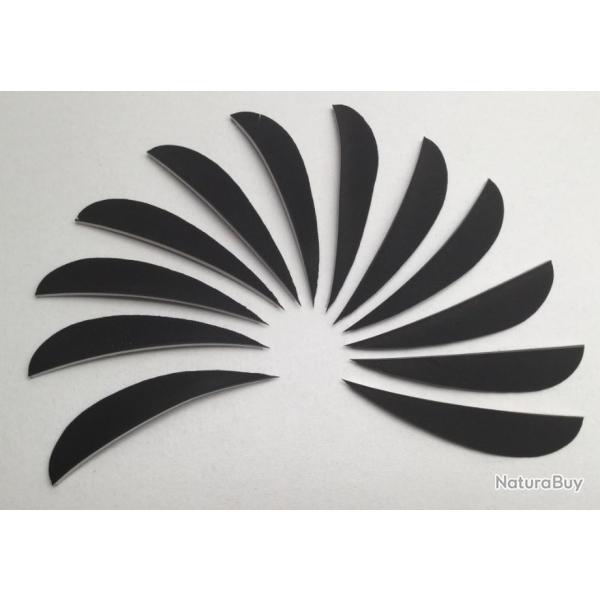Lot de 12 Plumes Naturelles Paraboliques 3 pouces Noire