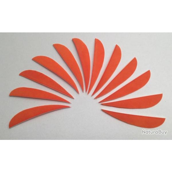 Lot de 12 Plumes Naturelles Paraboliques 3 pouces Orange