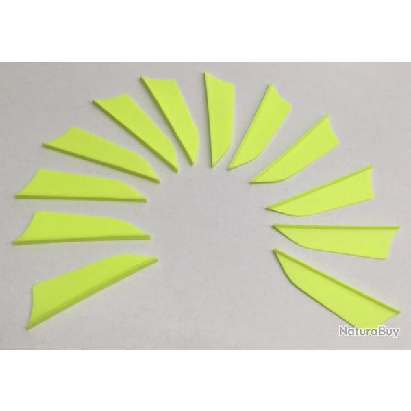 Lot de 12 plumes plastique (vanes) AAE Max Hunter Jaune