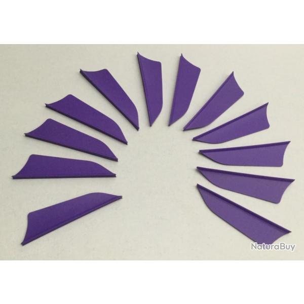 Lot de 12 plumes plastique (vanes) AAE Max Hunter Violet