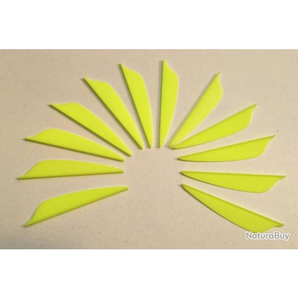 Lot de 12 plumes plastique (vanes) Flex-Fletch FFP-187 Jaune