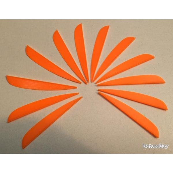 Lot de 12 plumes plastique (vanes) Flex-Fletch FFP-250 Orange Gold