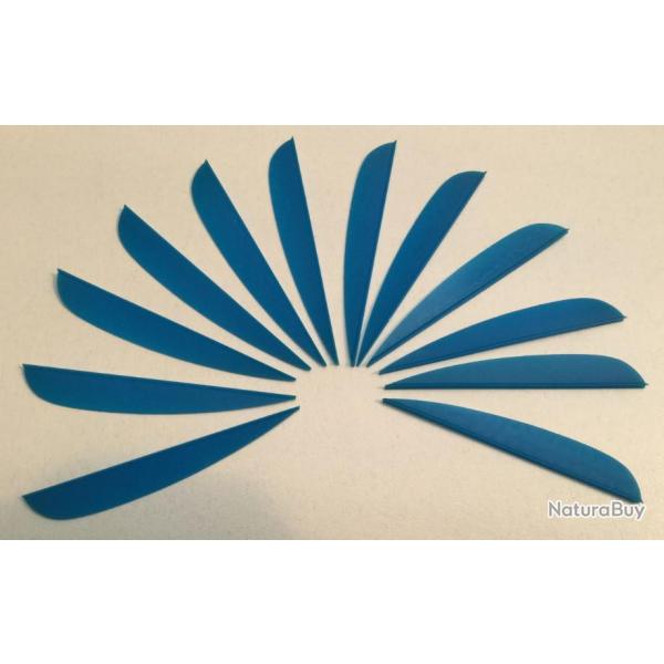 Lot de 12 plumes plastique (vanes) Flex-Fletch FFP-250 Bleu
