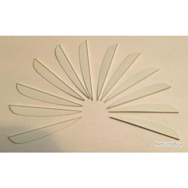 Lot de 12 plumes plastique (vanes) Flex-Fletch FFP-250 Blanc