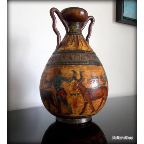 Vase, amphore en c�ramique Montopoli Val d' Arno-Italie-motifs �gyptiens-rare! Exceptionnel!