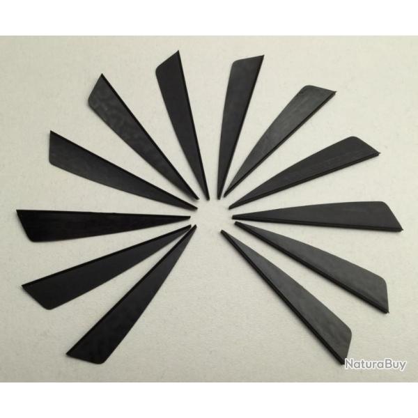 Lot de 12 plumes plastique (vanes) Flex-Fletch FFS-212 Noire