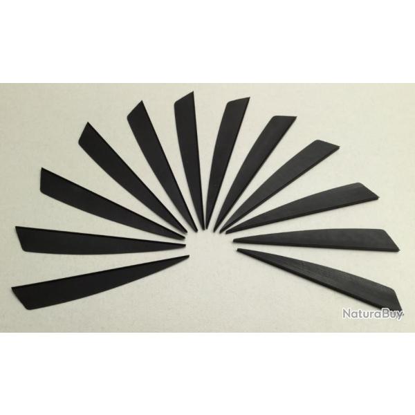 Lot de 12 plumes plastique (vanes) Flex-Fletch FFS-300 Noire