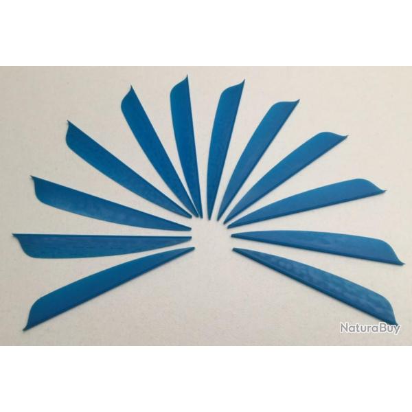 Lot de 12 plumes plastique (vanes) Flex-Fletch FFP-310 Bleu