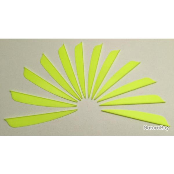 Lot de 12 plumes plastique (vanes) Flex-Fletch FFP-310 Jaune