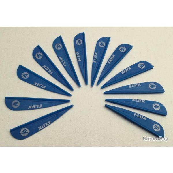 Lot de 12 plumes plastique (vanes) Flex F-43-P Bleu Fonc�