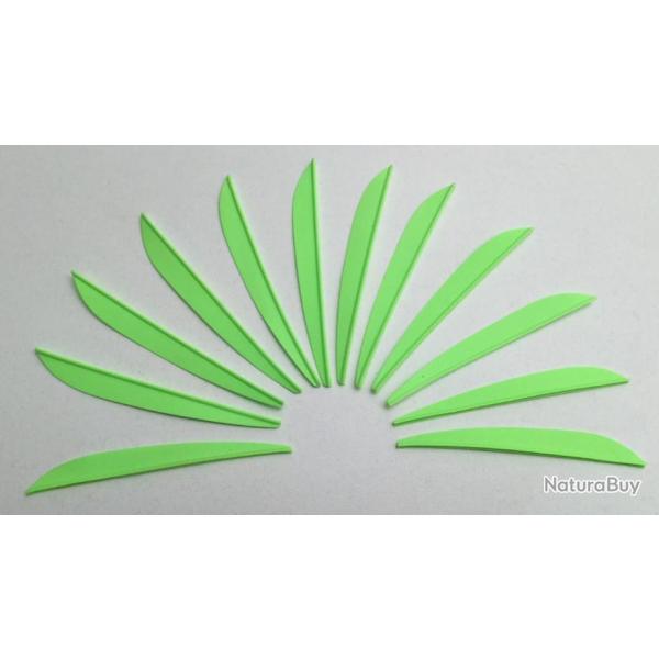 Lot de 12 plumes plastique (vanes) Bohning Impulse 3 pouces Vert Clair