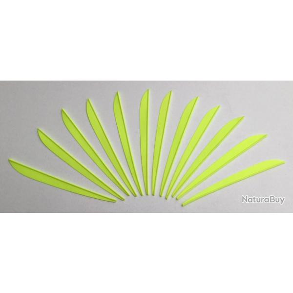 Lot de 12 plumes plastique (vanes) Bohning Impulse 4 pouces Jaune sans marquage