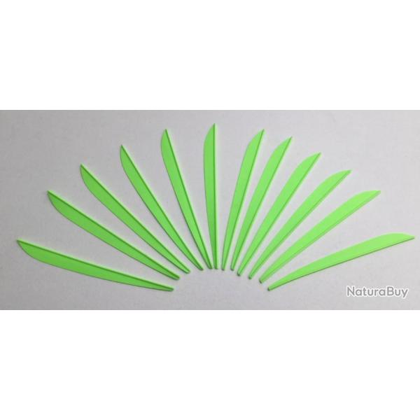Lot de 12 plumes plastique (vanes) Bohning Impulse 4 pouces Vert Clair