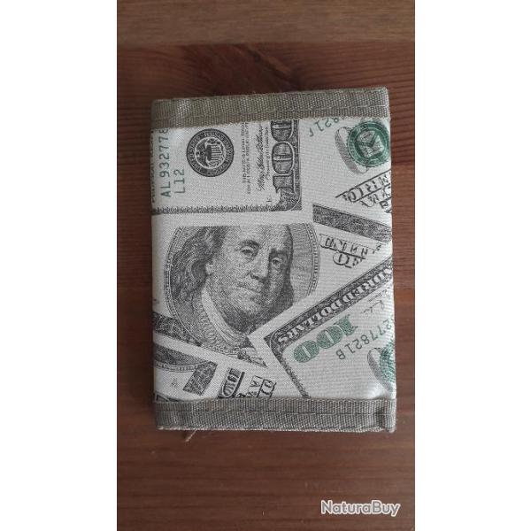 Porte-monnaie impression dollars USA