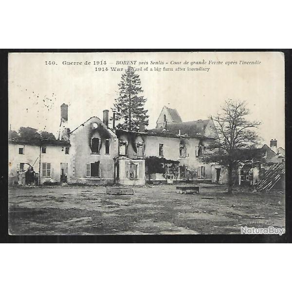 borest  cour de grande ferme aprs l'incendie  guerre de 1914