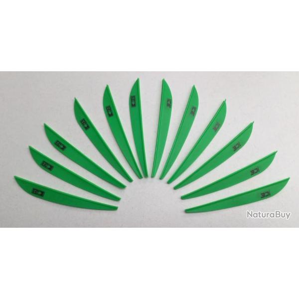 Lot de 12 Plumes Plastique (Vanes) Bohning Ice 3 Neon Vert
