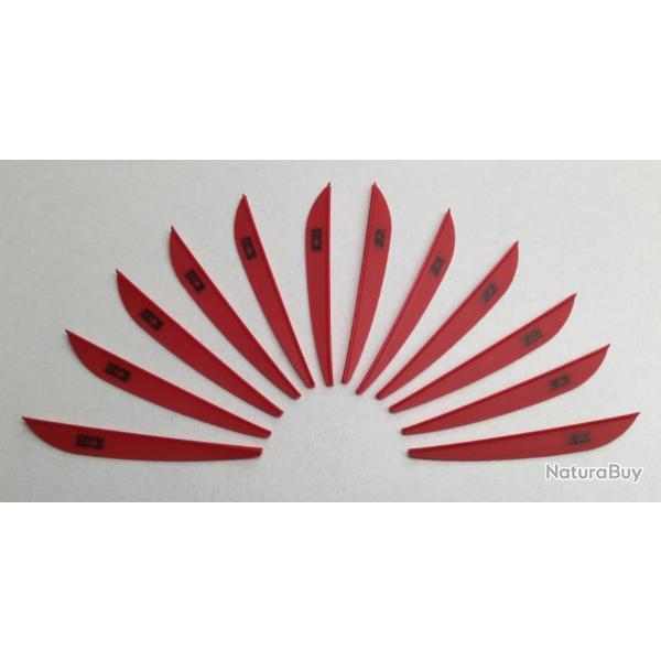 Lot de 12 Plumes Plastique (Vanes) Bohning Ice 3 Rouge
