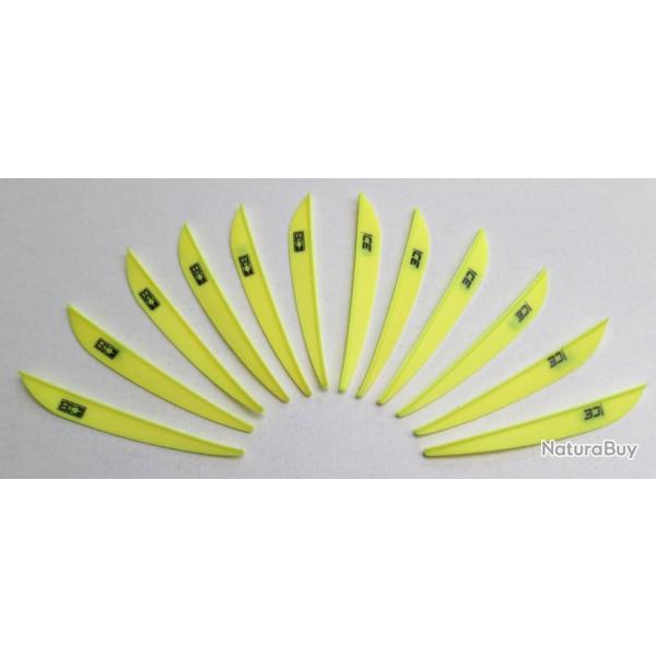Lot de 12 Plumes Plastique (Vanes) Bohning Ice 3 Jaune