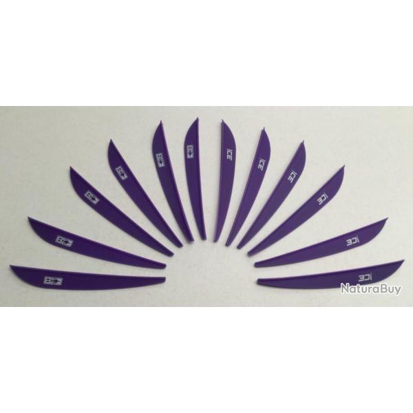 Lot de 12 Plumes Plastique (Vanes) Bohning Ice 3 Violet