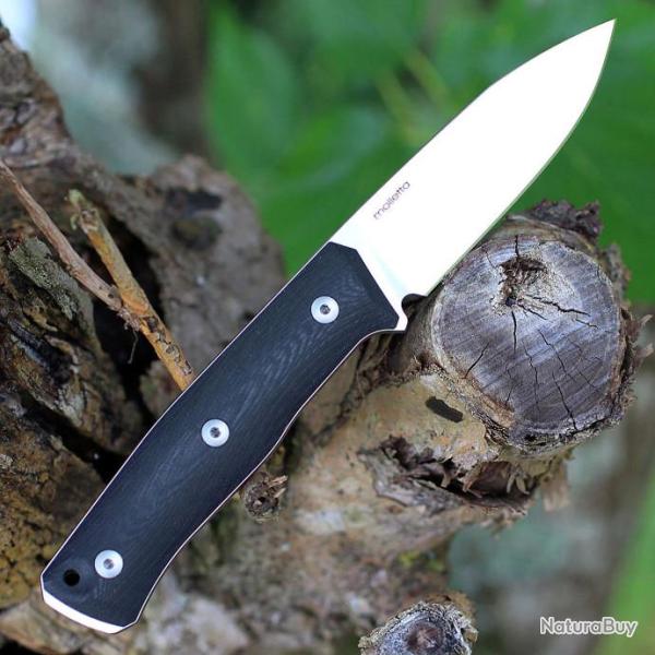 Couteau LionSTEEL B35 Black Lame Acier Sleipner Manche G10 Etui Cuir Made Italy LSTB35GBK