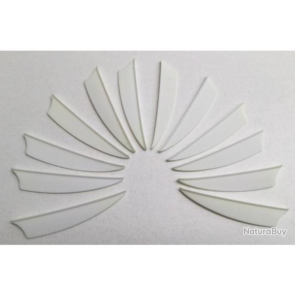 Lot de 12 Plumes Plastique (Vanes) Shield Bohning X-Vane 2.25 Wh (Blanc) sans marquage